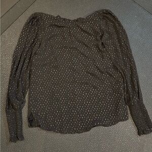 Rachel Zoe Black Blouse with Gold Accents